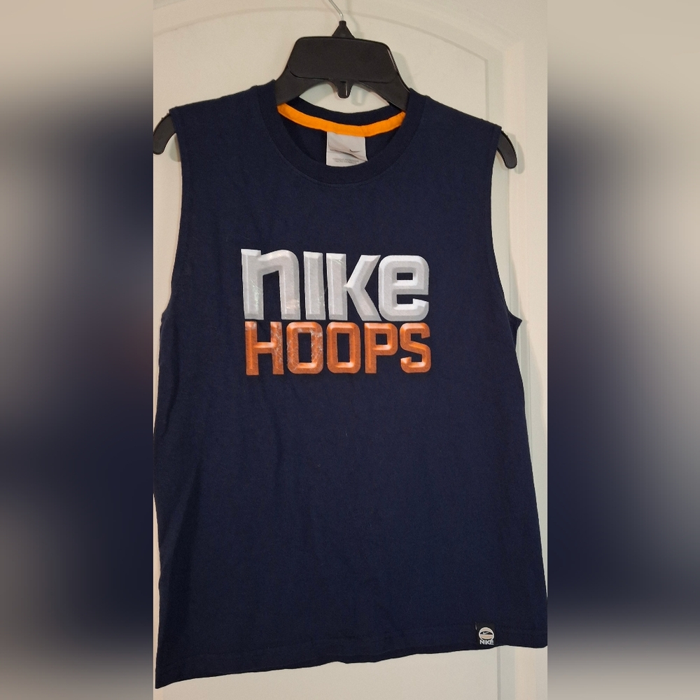 Nike‎ Kids Sleeveless Navy Shirt Youth S Basketball Sportwear Casual